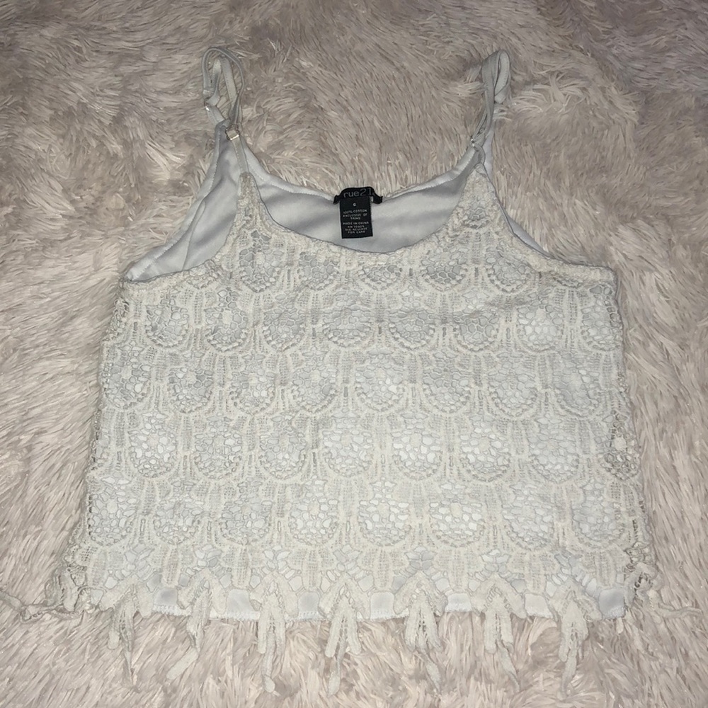 White Lace Crop Top